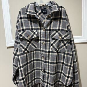 Timing Plaid‎ Button-Up Shirt Jacket